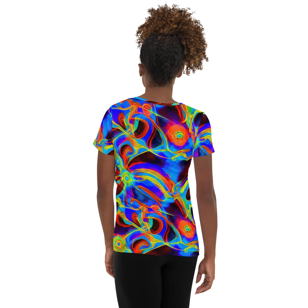 Sunburst Current on Women's Athletic T-Shirt — Back