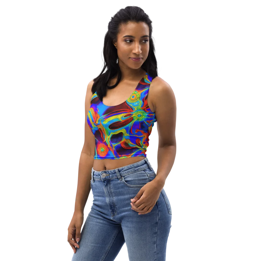 Sunburst Current on Crop Top — Left Front