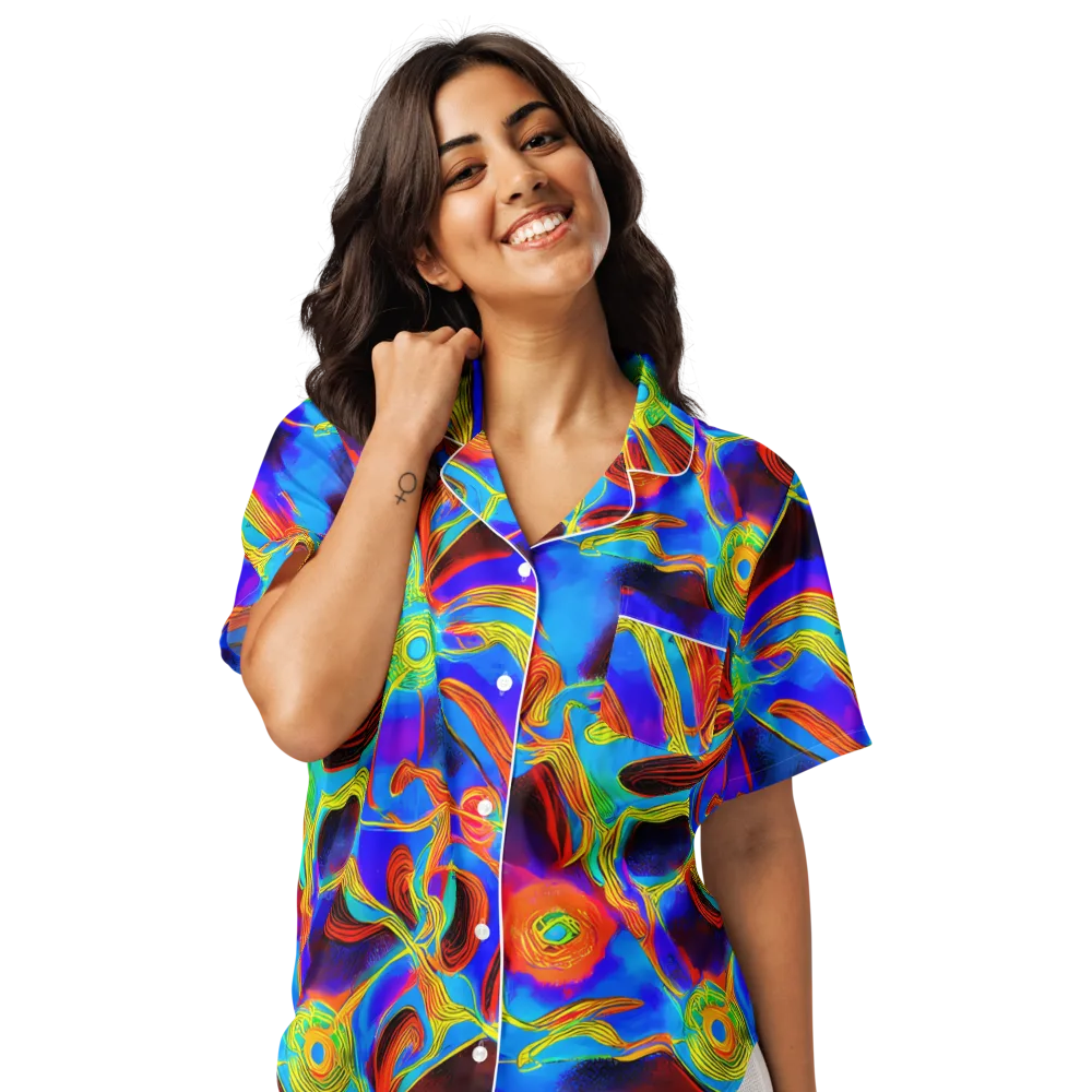Sunburst Current on Women's Short Sleeve Pajama Top — Front