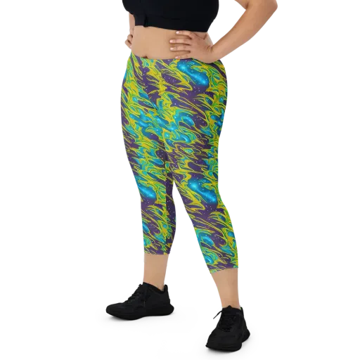 Aqua Eclipse on a Capri Leggings