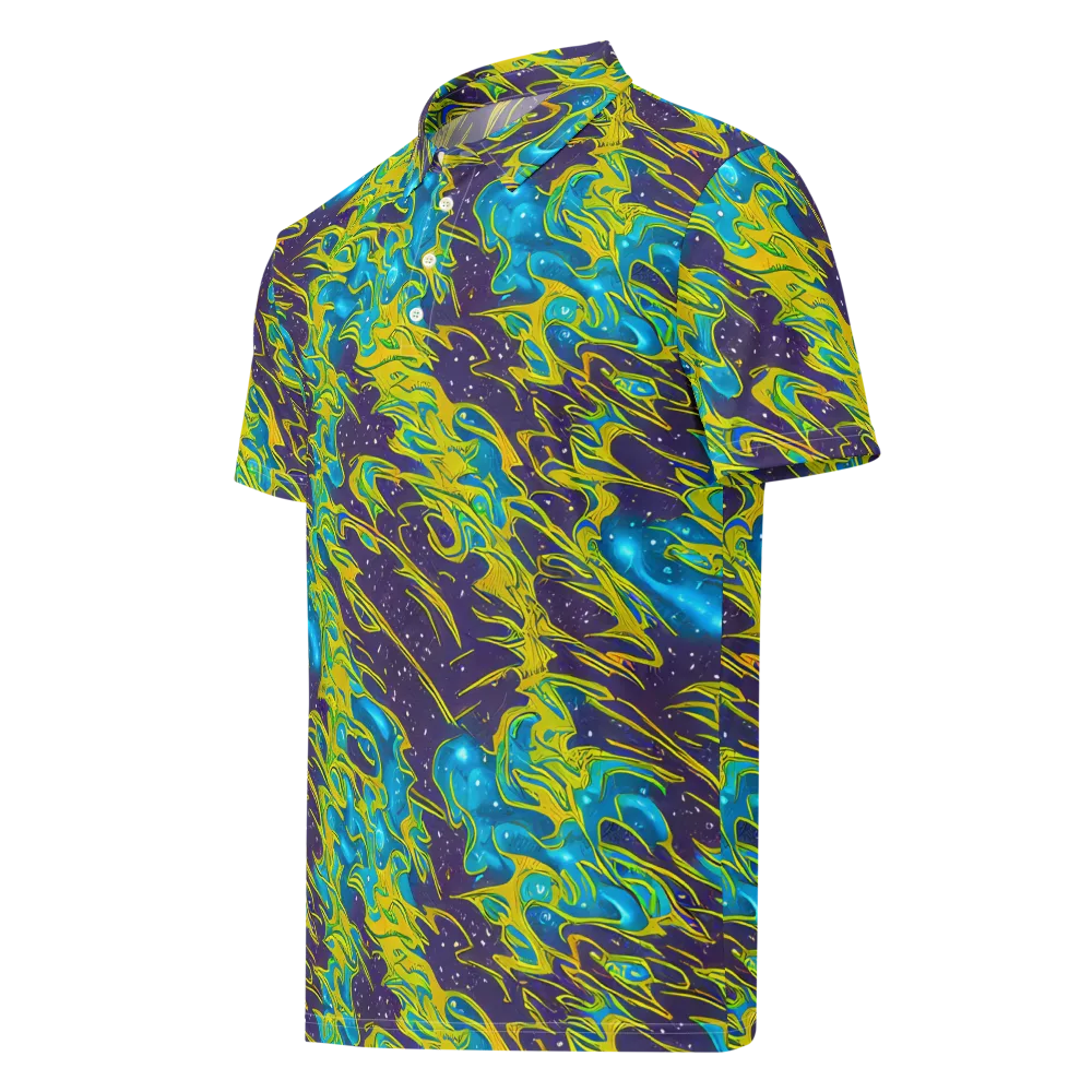 Aqua Eclipse on Men's Slim Fit Polo Shirt — Left Front