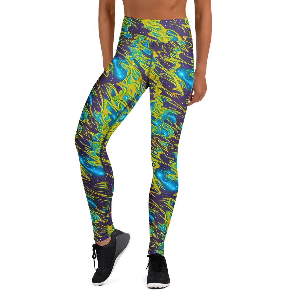 Aqua Eclipse on Yoga Leggings — Front
