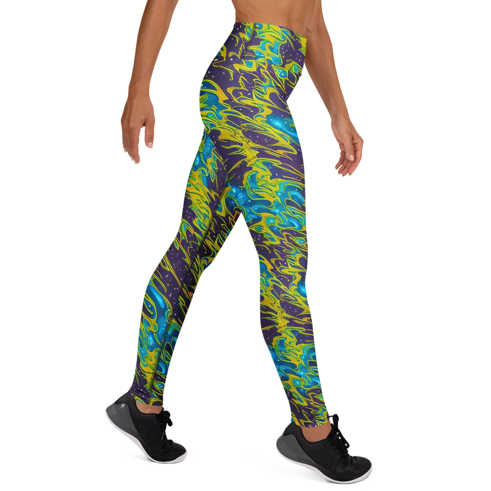 Aqua Eclipse on Yoga Leggings — Right