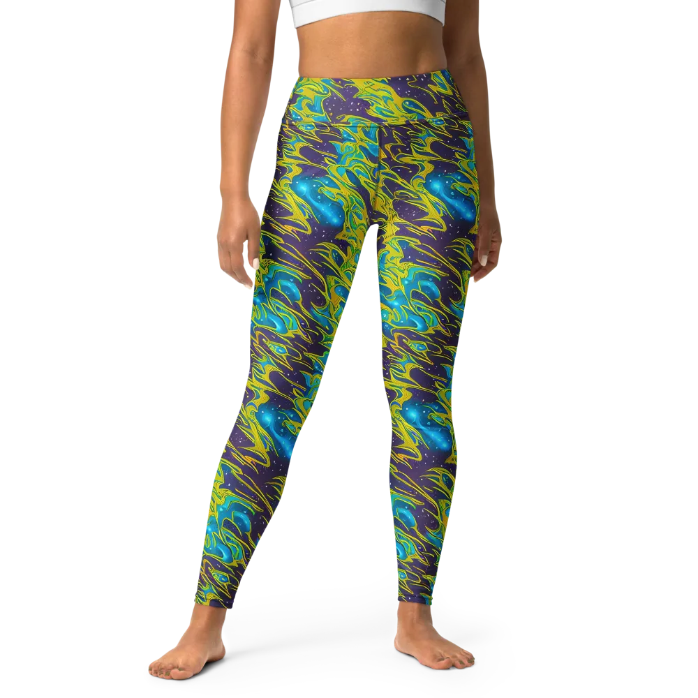 Aqua Eclipse on Yoga Leggings — Front