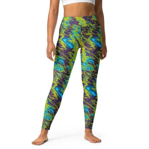 Aqua Eclipse on a Yoga Leggings