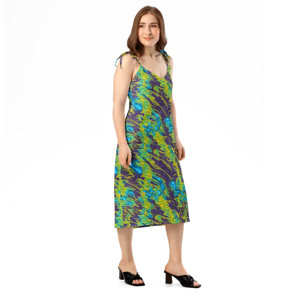 Aqua Eclipse on Slip Dress — Right Front