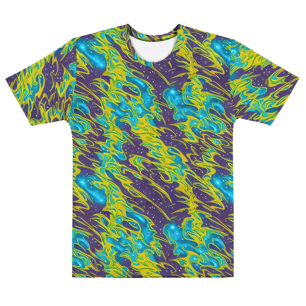 Aqua Eclipse on Men's Cotton Crew Neck T-Shirt — Front