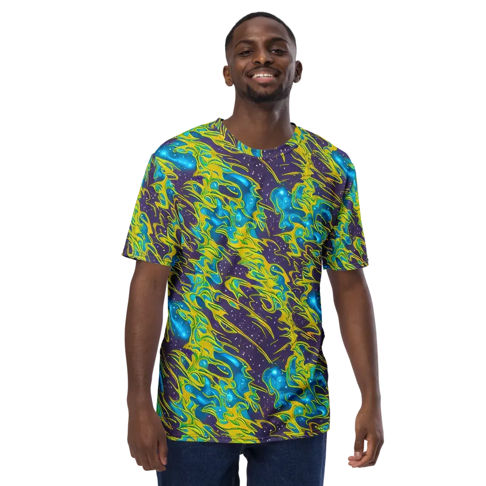 Aqua Eclipse on Men's Crew Neck T-Shirt — Front