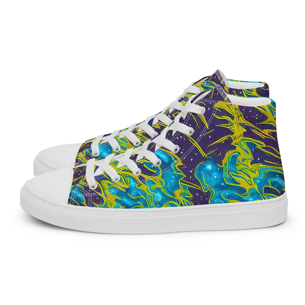 Aqua Eclipse on Men's High Top Canvas Shoes — Left