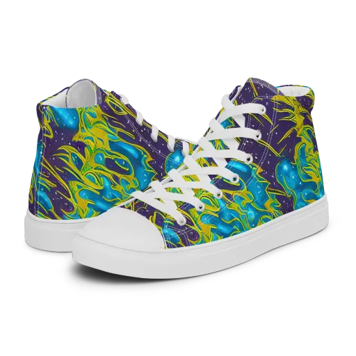 Aqua Eclipse on a Men's High Top Canvas Shoes