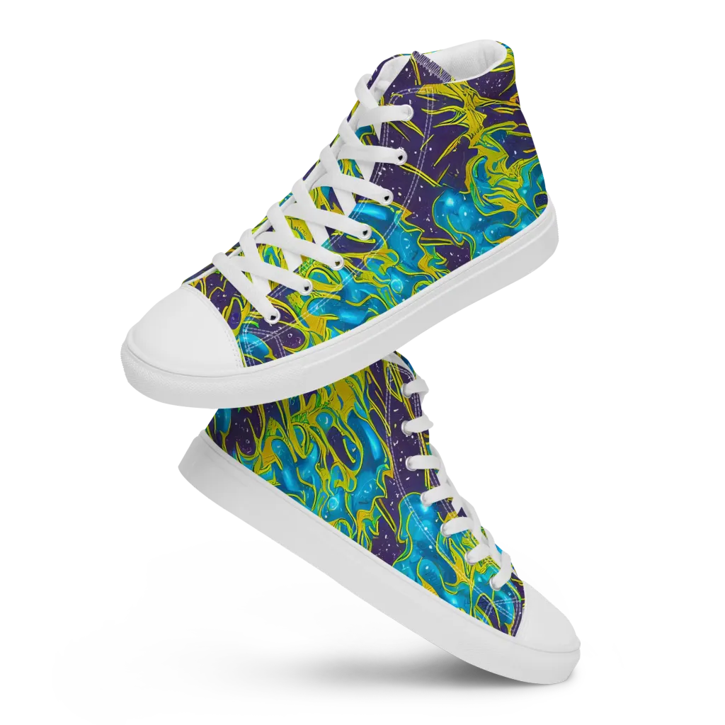 Aqua Eclipse on Men's High Top Canvas Shoes — Front