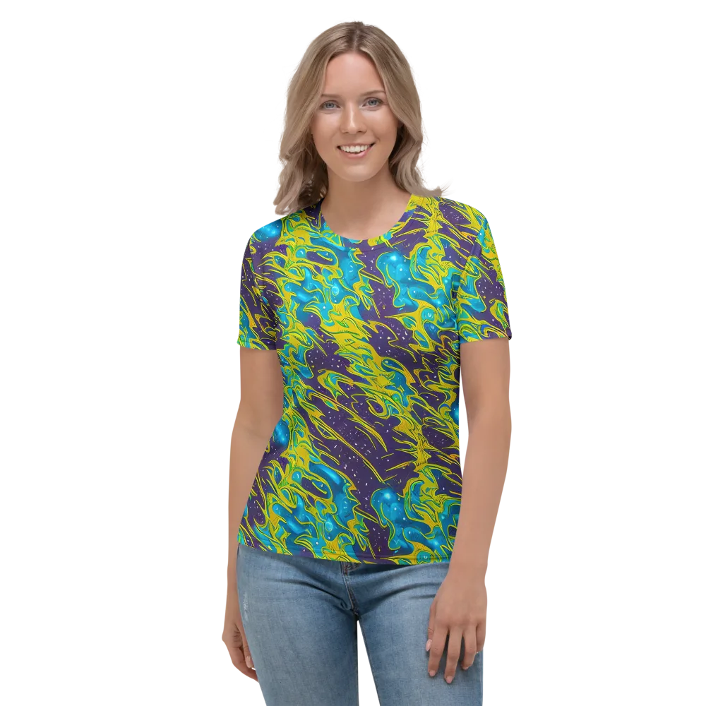 Aqua Eclipse on Women's Crew Neck T-Shirt — Front