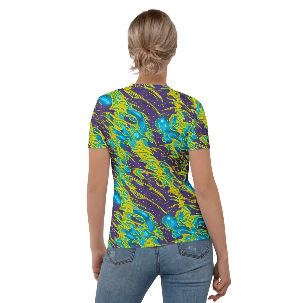 Aqua Eclipse on Women's Crew Neck T-Shirt — Back