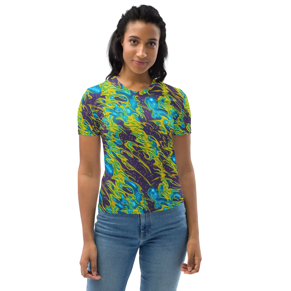 Aqua Eclipse on Women's Crew Neck T-Shirt — Front