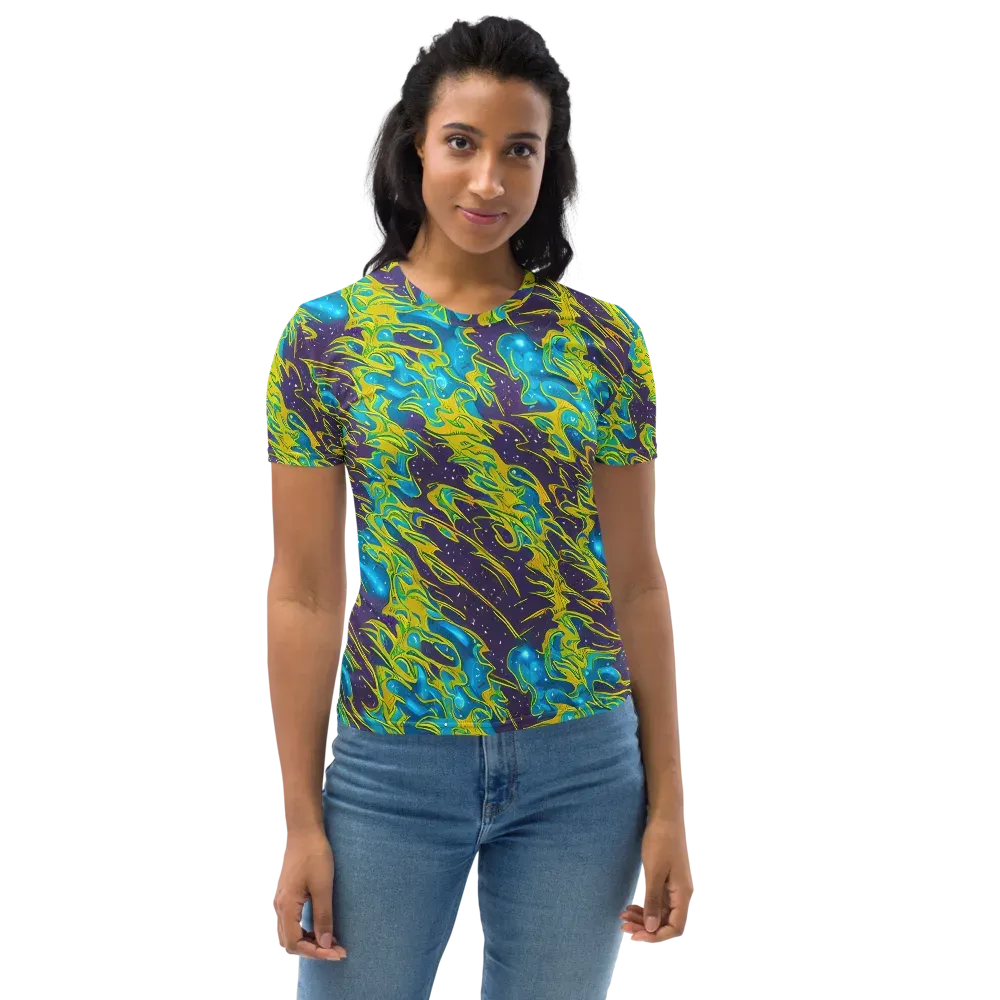 Aqua Eclipse on Women's Crew Neck T-Shirt — Front