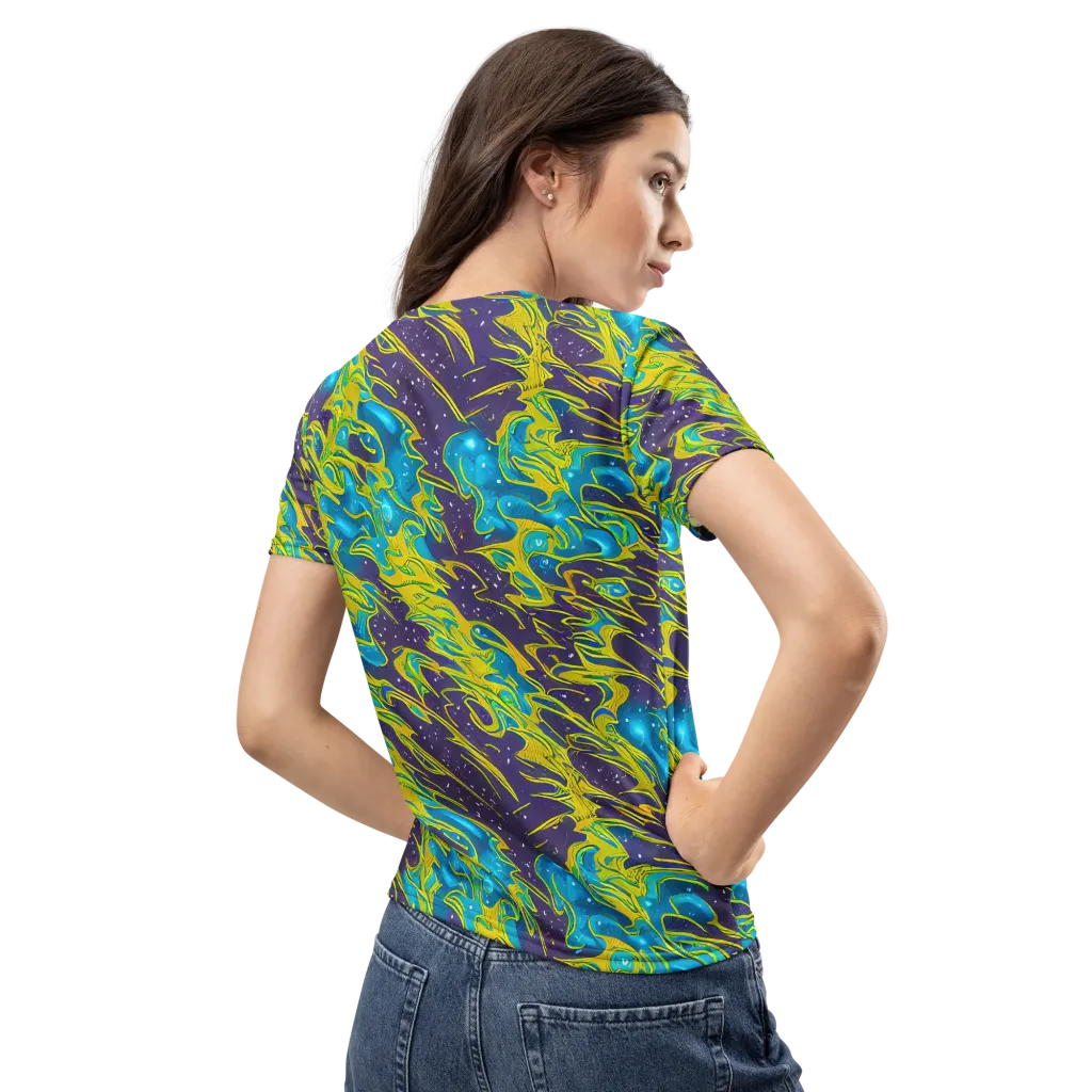 Aqua Eclipse on Women's Crew Neck T-Shirt — Back