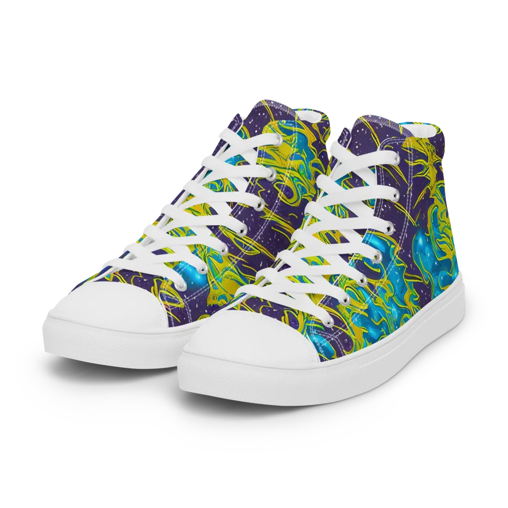 Aqua Eclipse on Women's High Top Canvas Shoes — Left Front