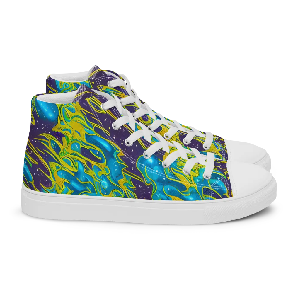 Aqua Eclipse on Women's High Top Canvas Shoes — Right