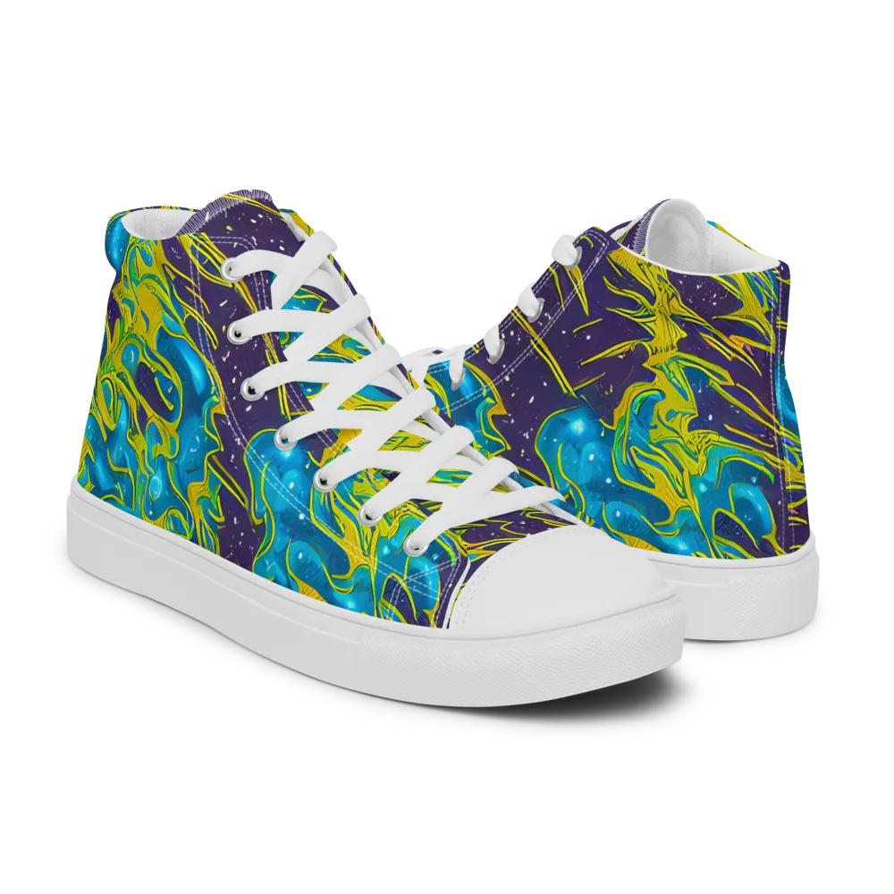 Aqua Eclipse on Women's High Top Canvas Shoes — Right