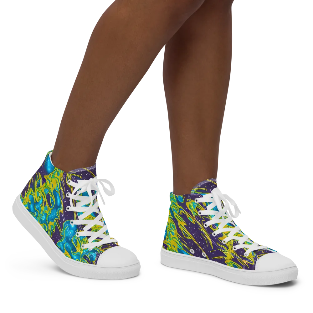 Aqua Eclipse on Women's High Top Canvas Shoes — Right