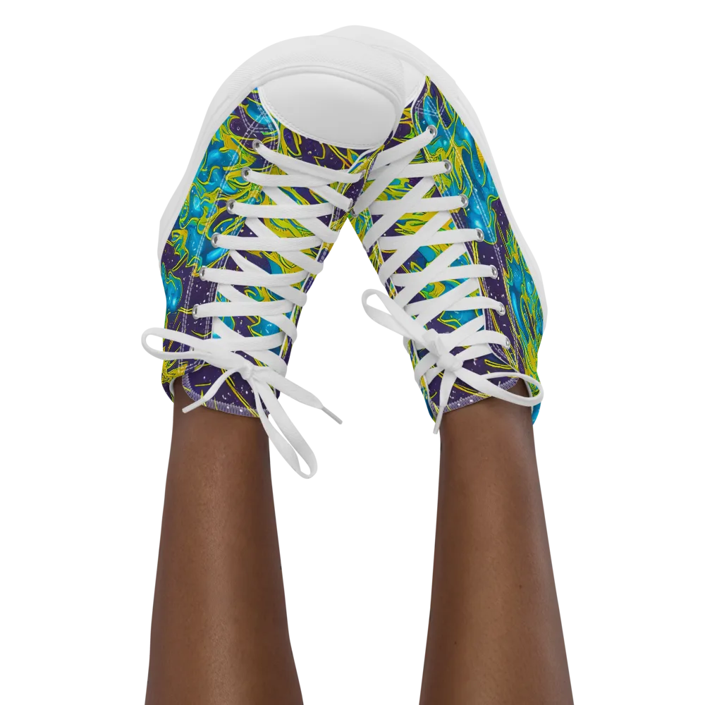 Aqua Eclipse on Women's High Top Canvas Shoes — Front