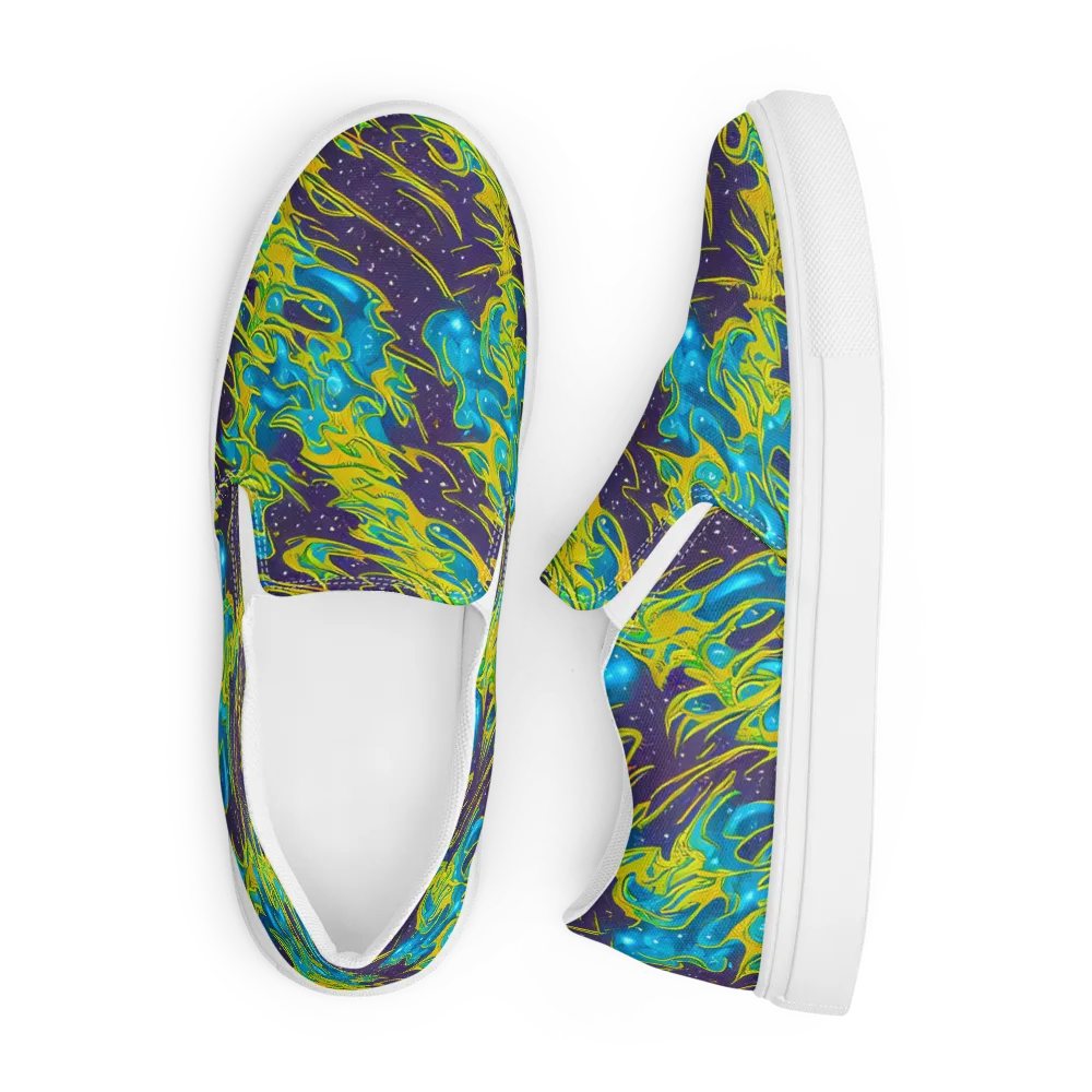 Aqua Eclipse on Men's Slip-On Canvas Shoes — Front