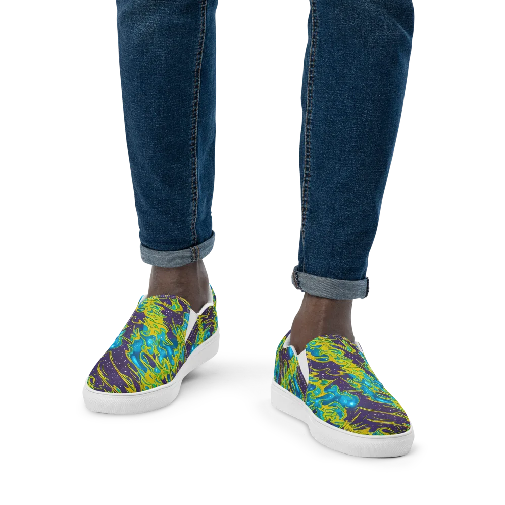 Aqua Eclipse on Men's Slip-On Canvas Shoes — Front