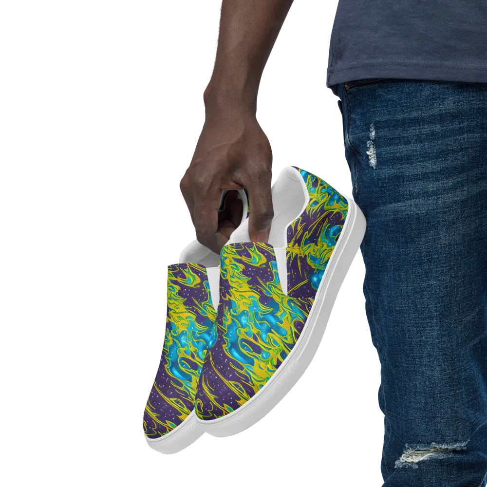 Aqua Eclipse on Men's Slip-On Canvas Shoes — Left Front