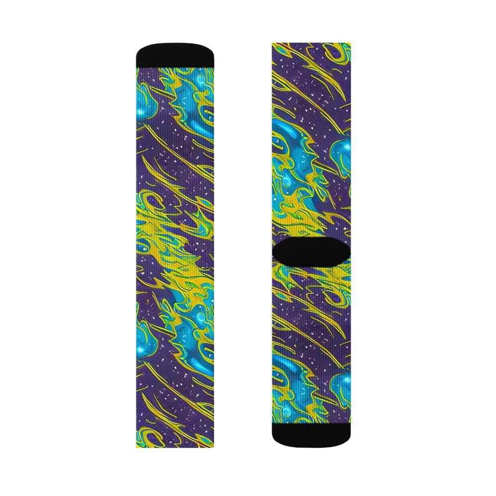 Aqua Eclipse on Socks — Left Sock