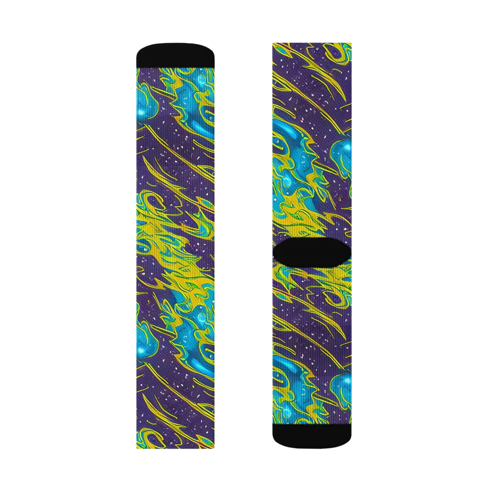 Aqua Eclipse on Socks — Right Sock