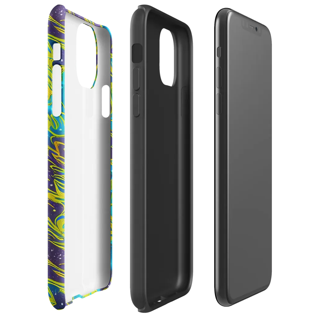 Aqua Eclipse on Tough Case for iPhone® — Right