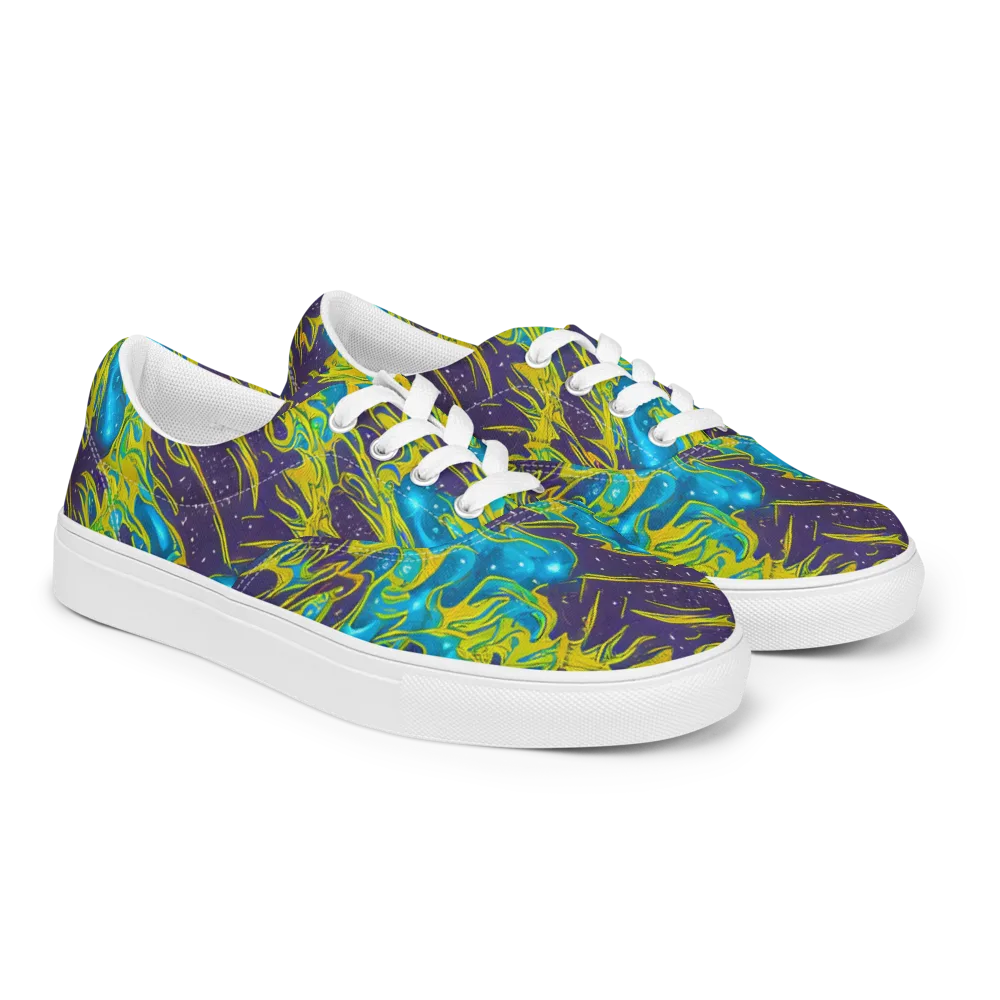 Aqua Eclipse on Men's Lace-Up Canvas Shoes — Right Front