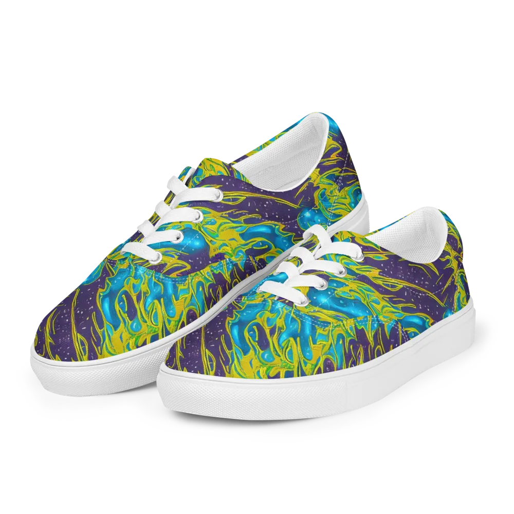 Aqua Eclipse on Men's Lace-Up Canvas Shoes — Left Front