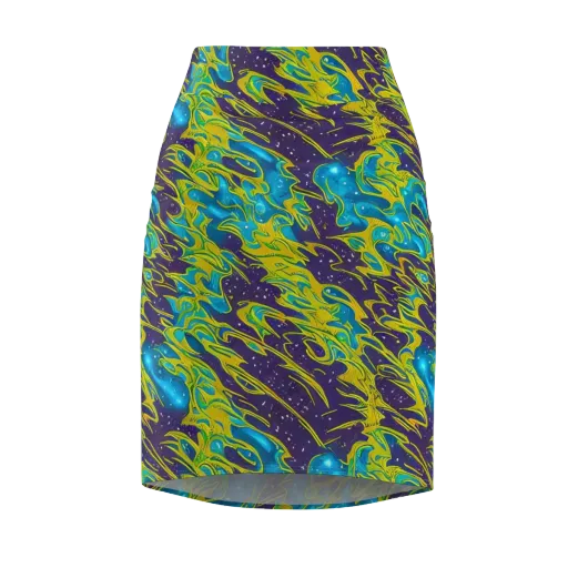 Aqua Eclipse on a Pencil Skirt