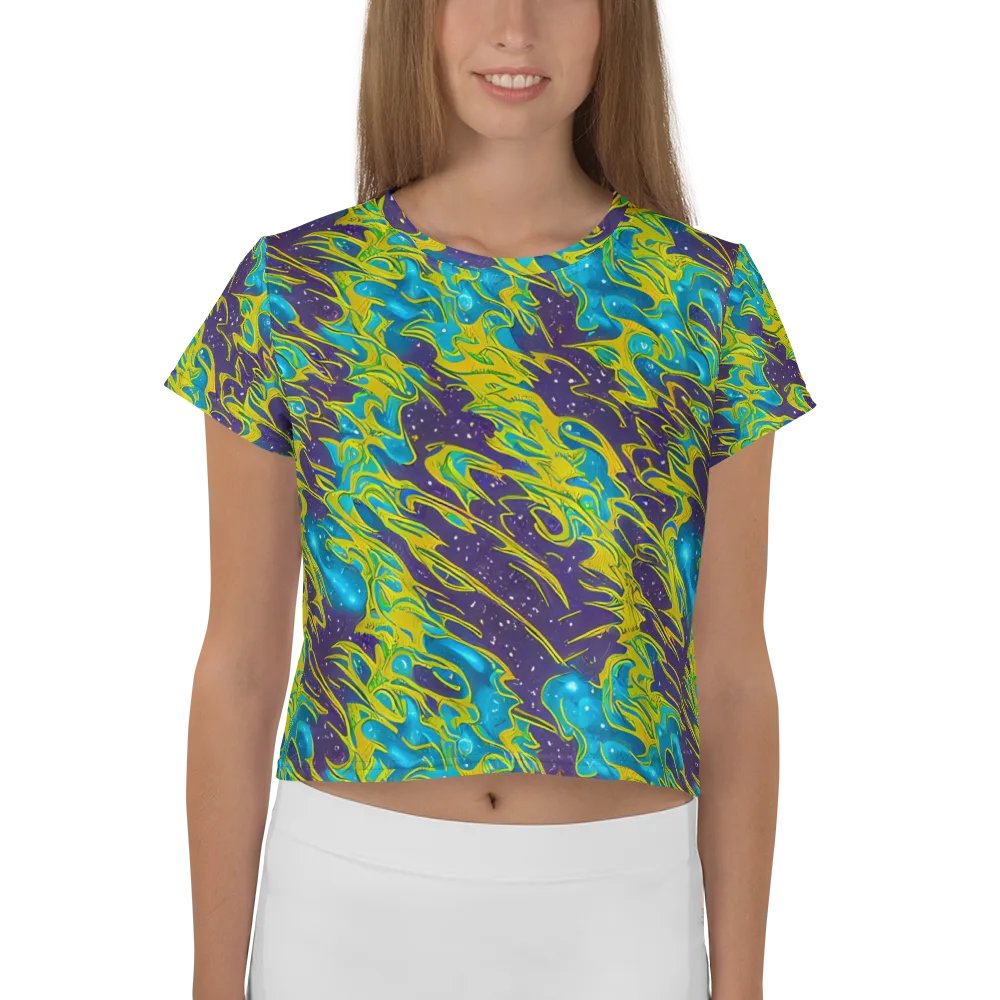 Aqua Eclipse on Crop Tee — Front