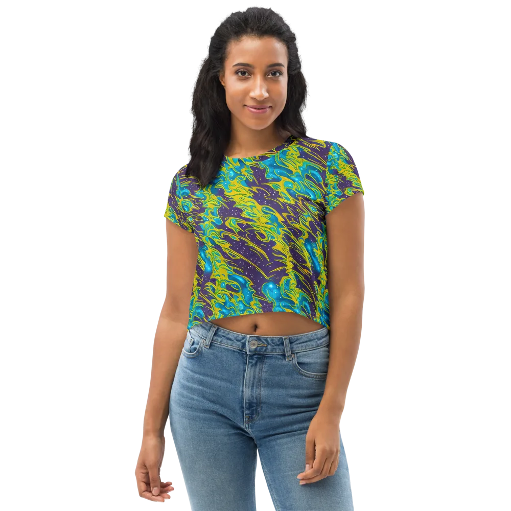 Aqua Eclipse on Crop Tee — Front