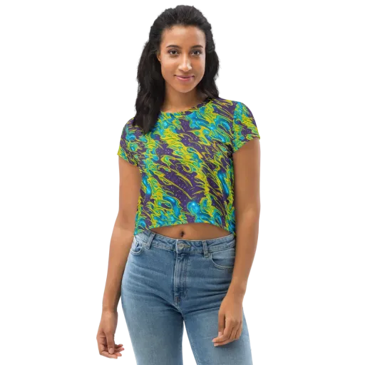Aqua Eclipse on a Crop Tee