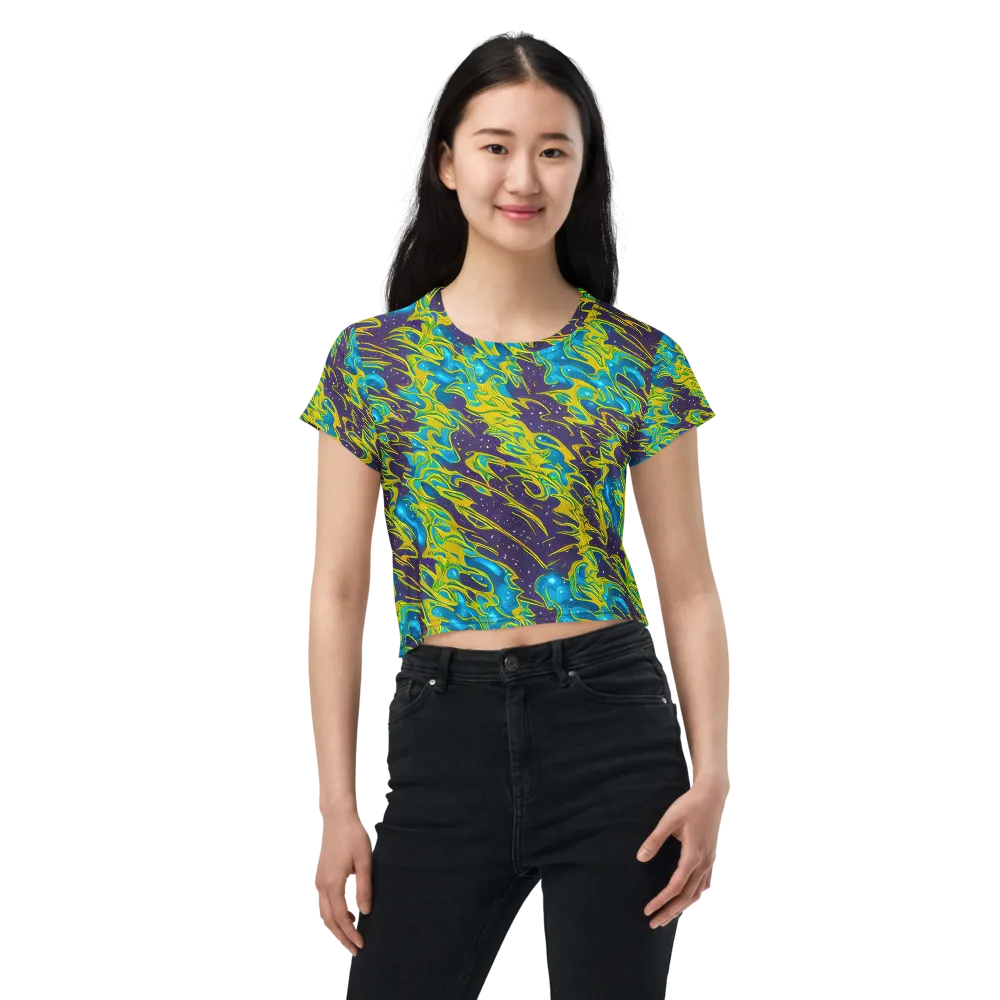 Aqua Eclipse on Crop Tee — Front