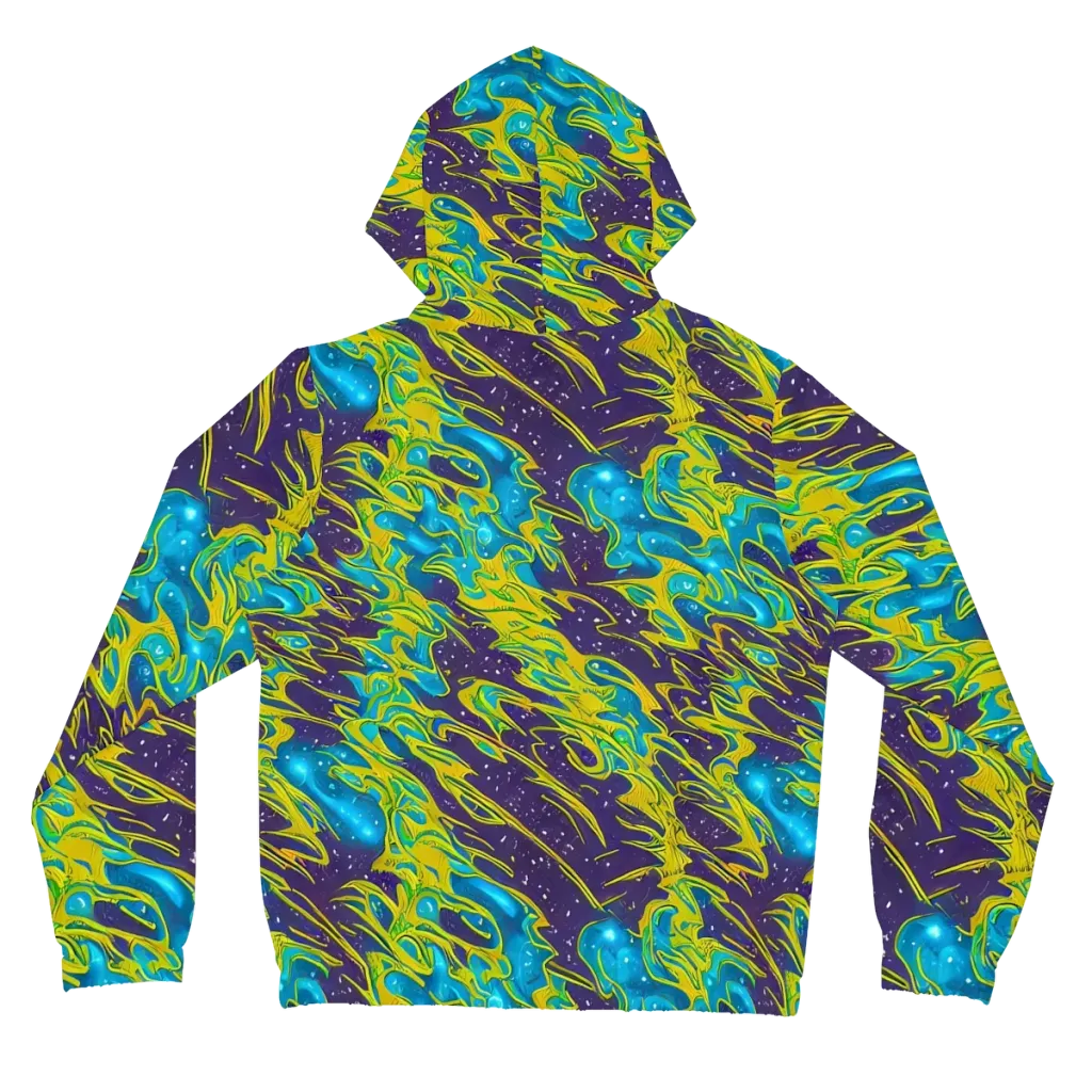 Aqua Eclipse on Women's Full-Zip Hoodie — Back