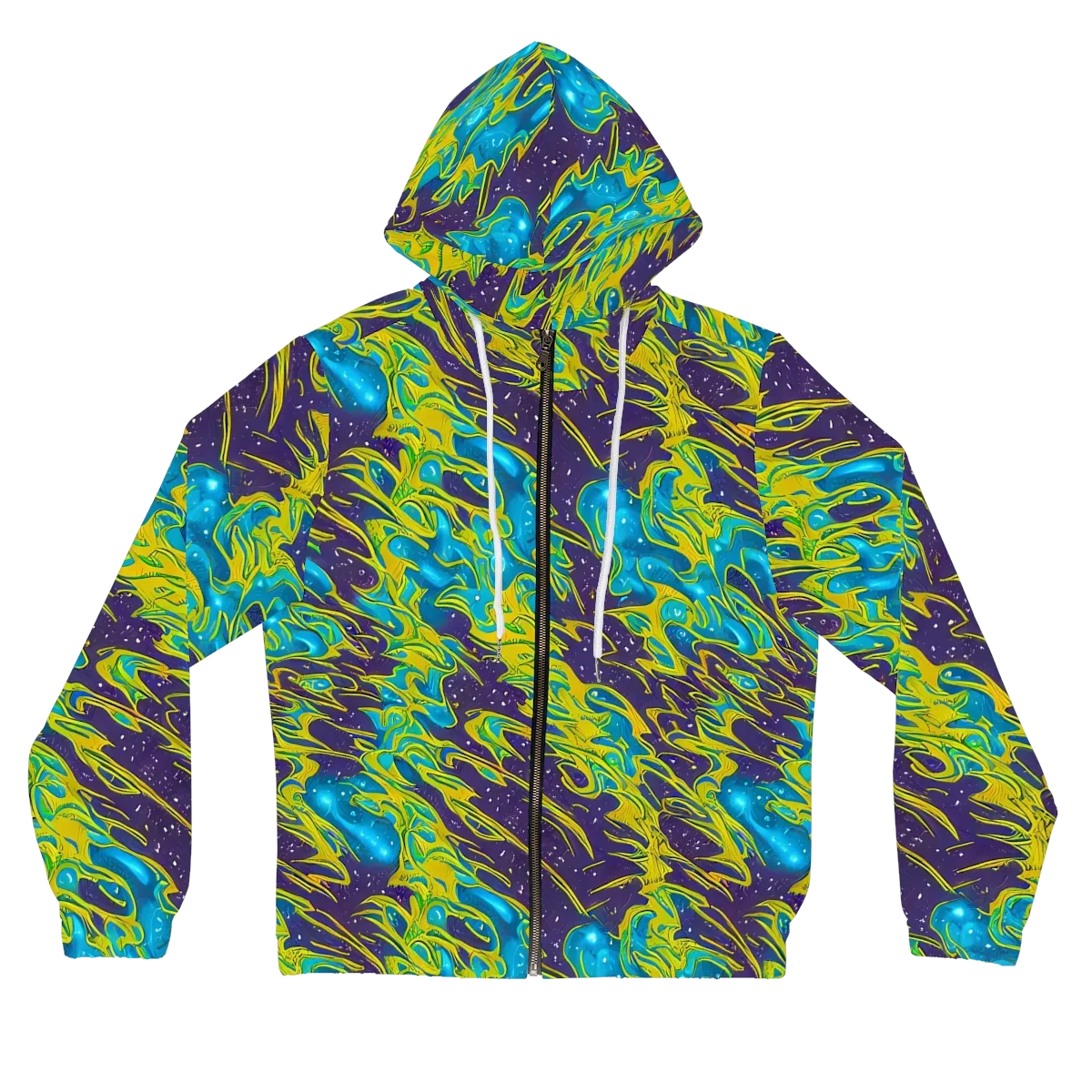 Aqua Eclipse on Women's Full-Zip Hoodie — Front
