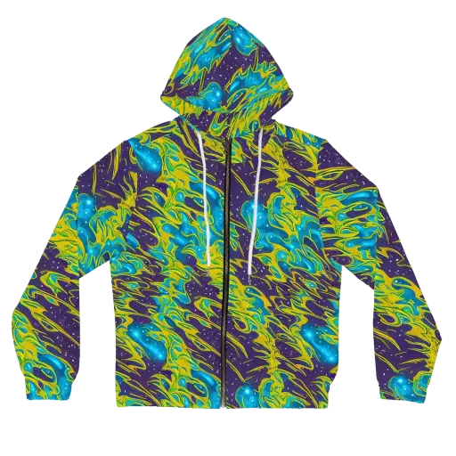 Aqua Eclipse on a Women's Full-Zip Hoodie