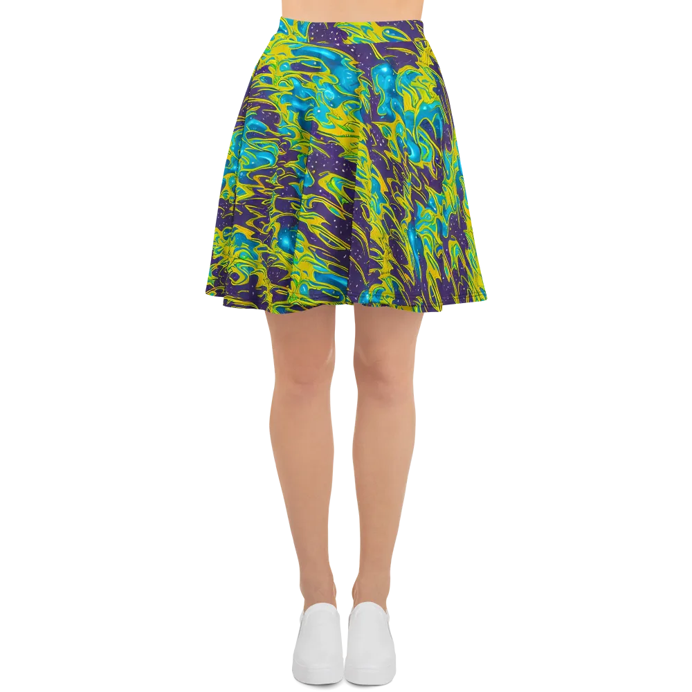Aqua Eclipse on Skater Skirt — Front