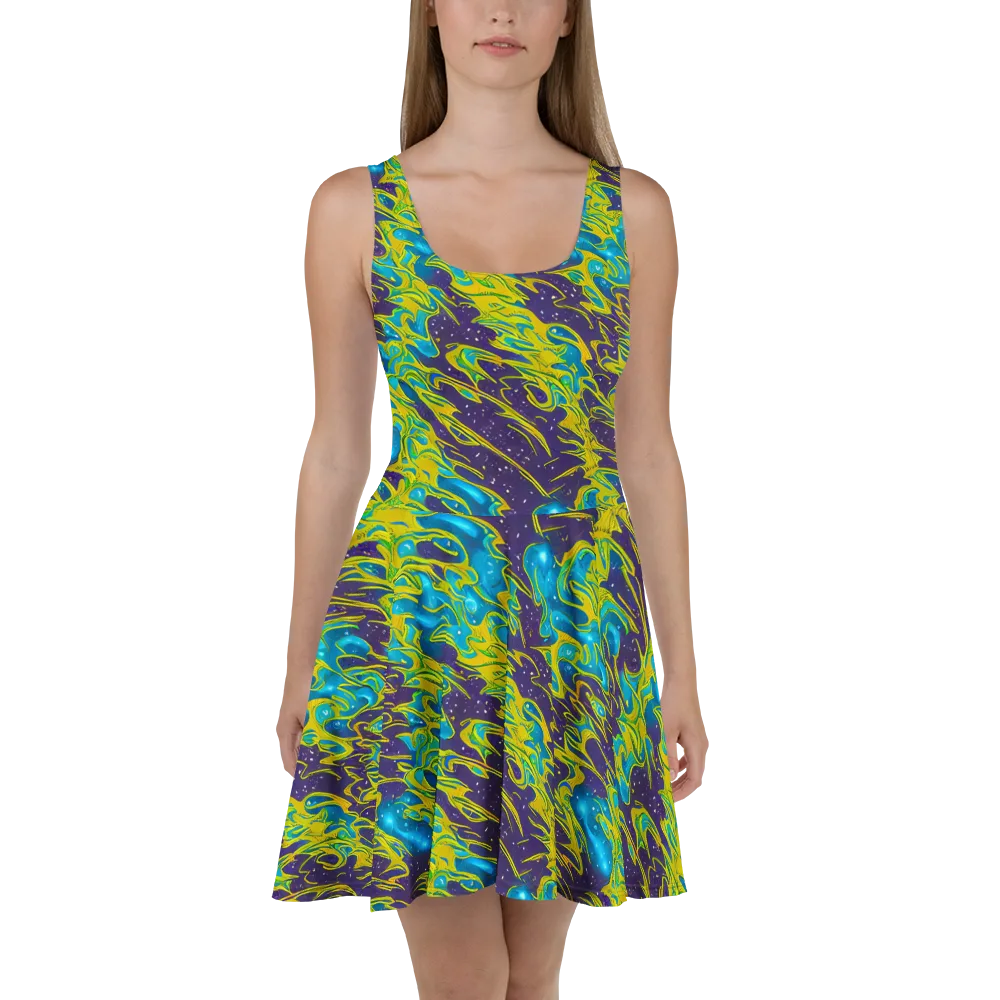 Aqua Eclipse on Skater Dress — Front