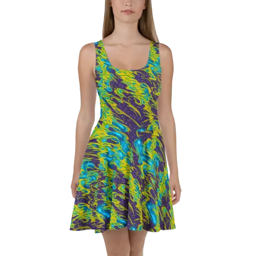 Aqua Eclipse on a Skater Dress