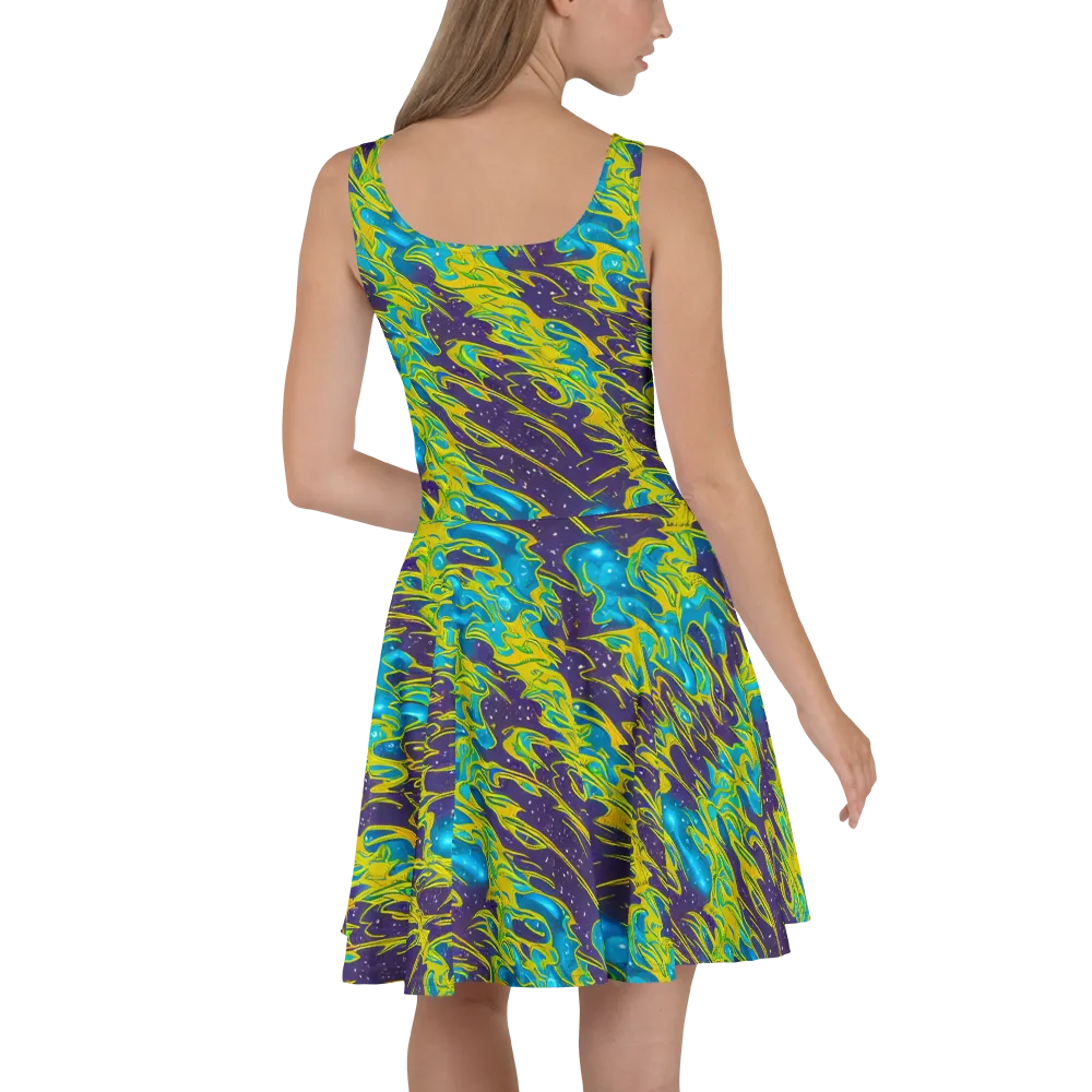 Aqua Eclipse on Skater Dress — Back