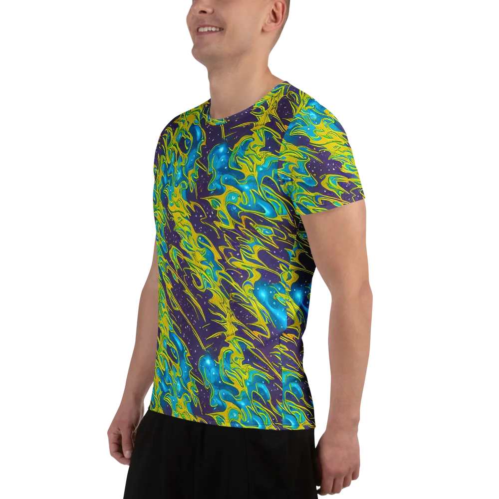 Aqua Eclipse on Men's Athletic T-Shirt — Left