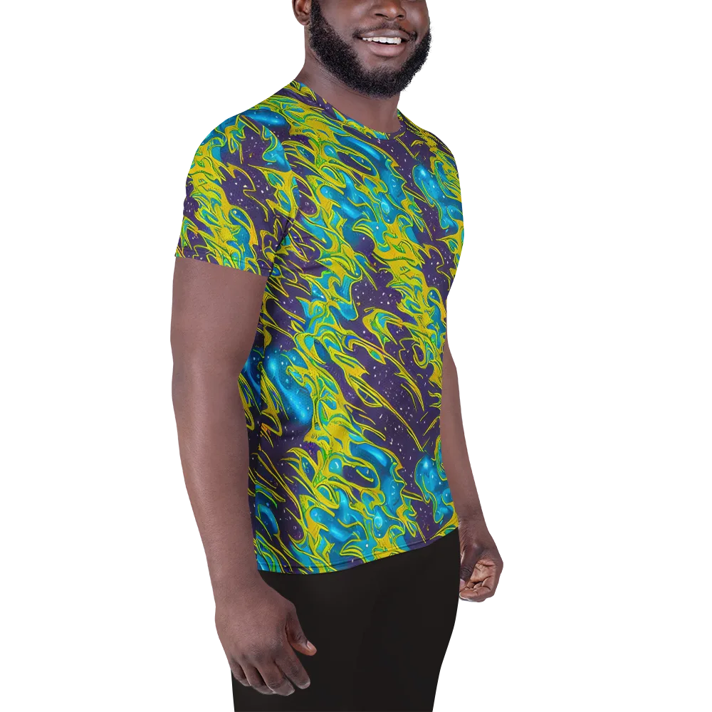 Aqua Eclipse on Men's Athletic T-Shirt — Right