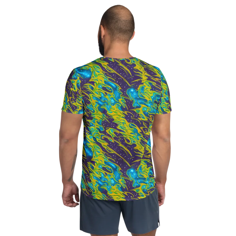 Aqua Eclipse on Men's Athletic T-Shirt — Back