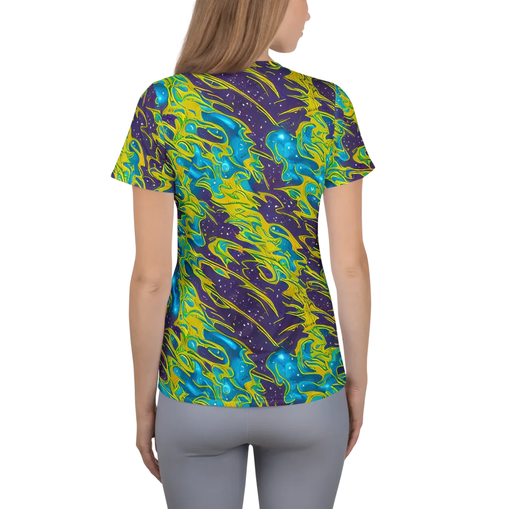 Aqua Eclipse on Women's Athletic T-Shirt — Back