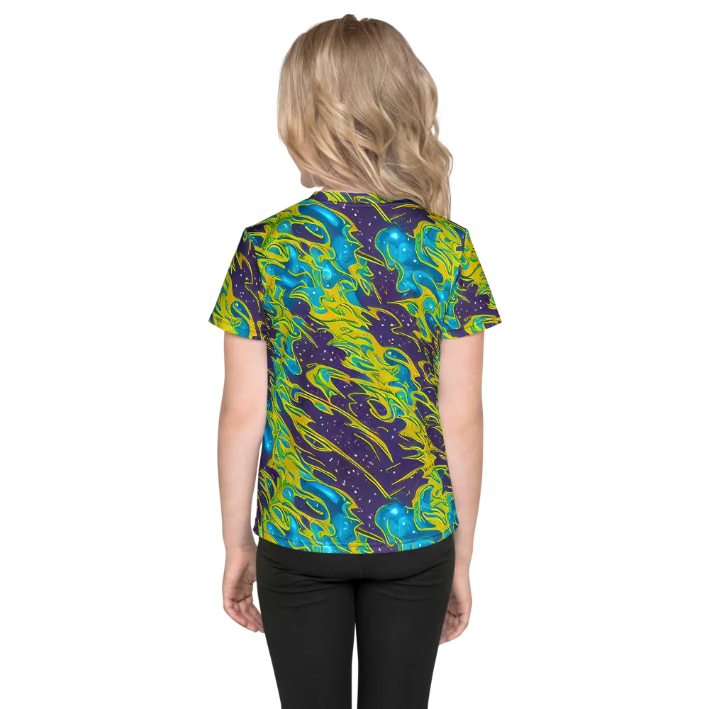 Aqua Eclipse on Kids Crew Neck T-Shirt — Back